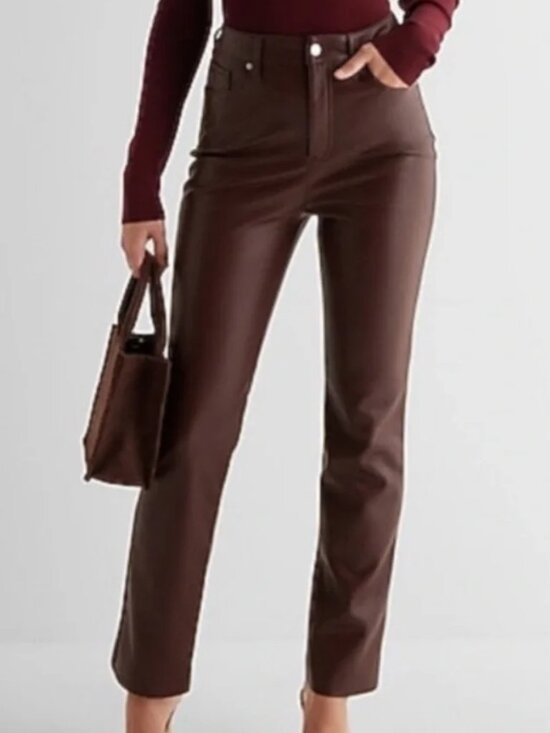 Express Pants - NWT Express Vegan Leather 90's Slim Super High Rise 14R